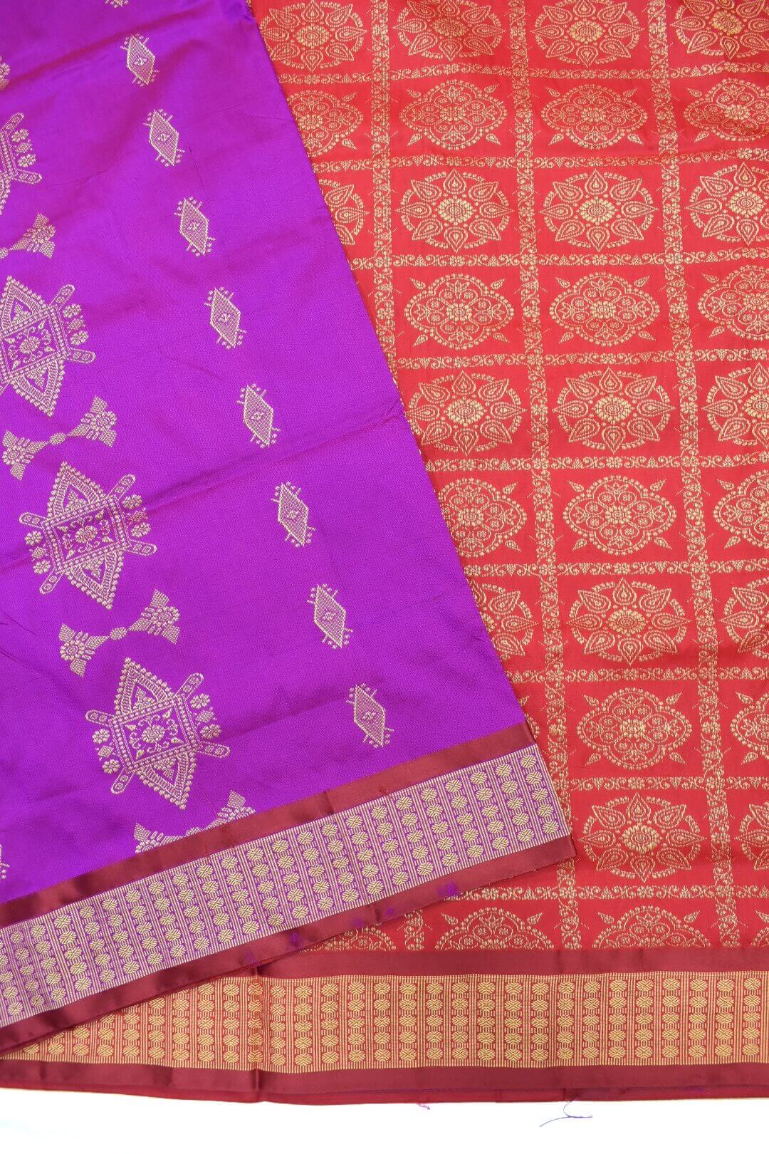 Pink Colour Pasapali Border Sambalpuri Handloom Bandha Silk Saree - Image 3