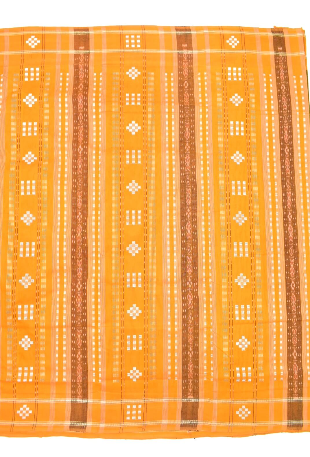 Green Colour Sambalpuri Handloom Cotton/silk Mix Bapta Saree - Image 2