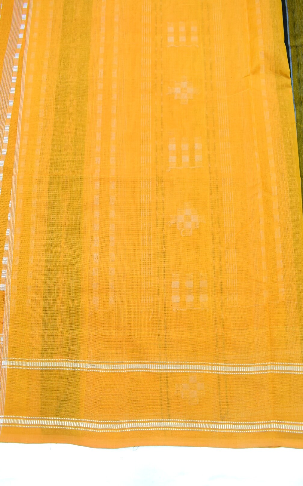 Green Colour Sambalpuri Handloom Cotton/silk Mix Bapta Saree - Image 4