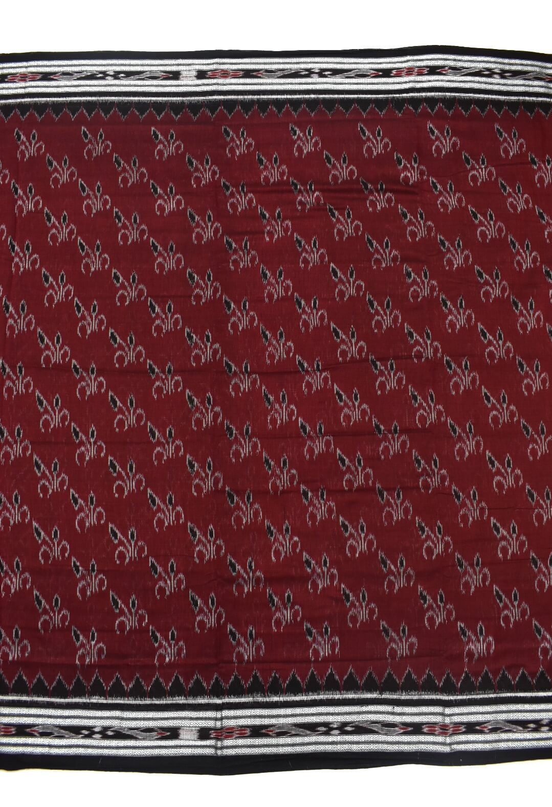 Maroon Colour Sambalpuri Handloom Cotton Saree