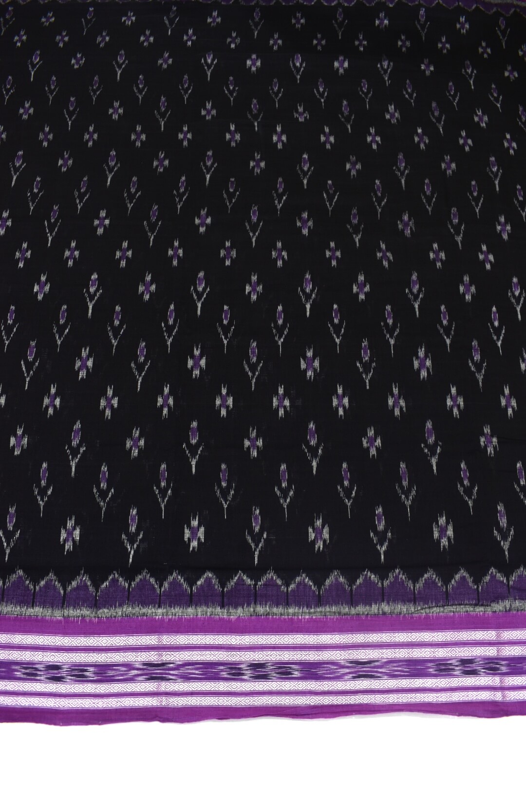 Black Colour Sambalpuri Handloom Cotton Saree - Image 4