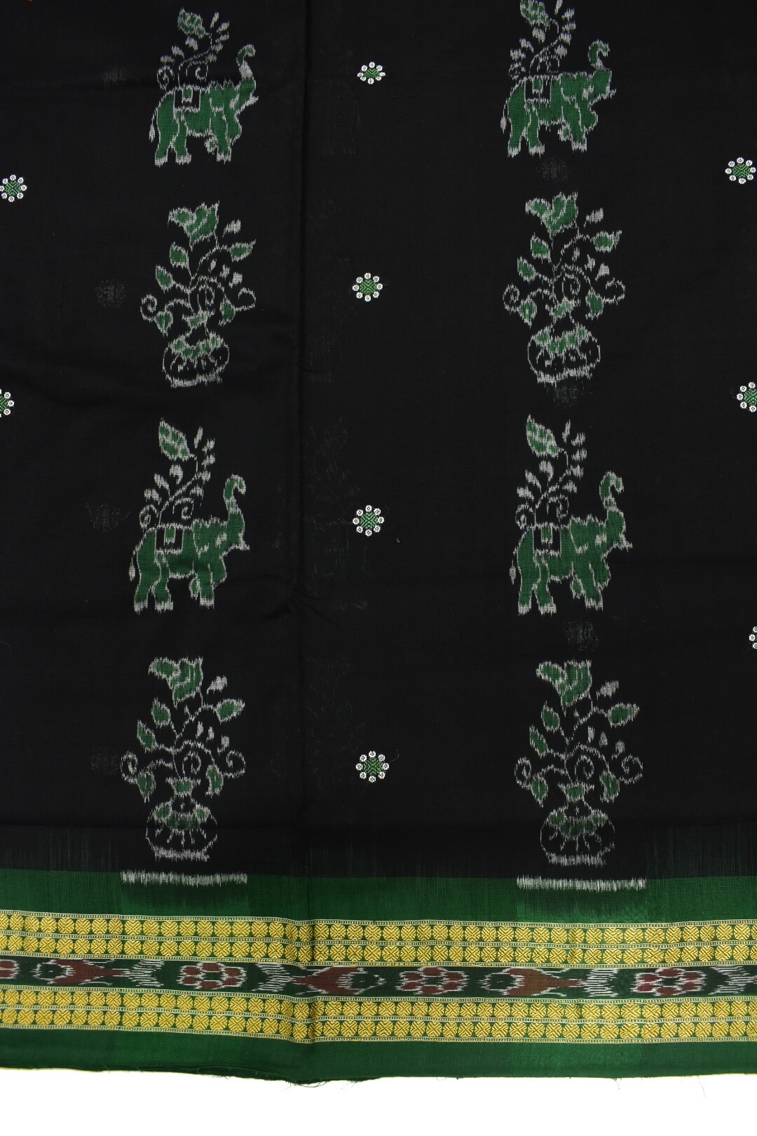 Black Colour Sambalpuri Handloom cotton Bomkai Saree - Image 4