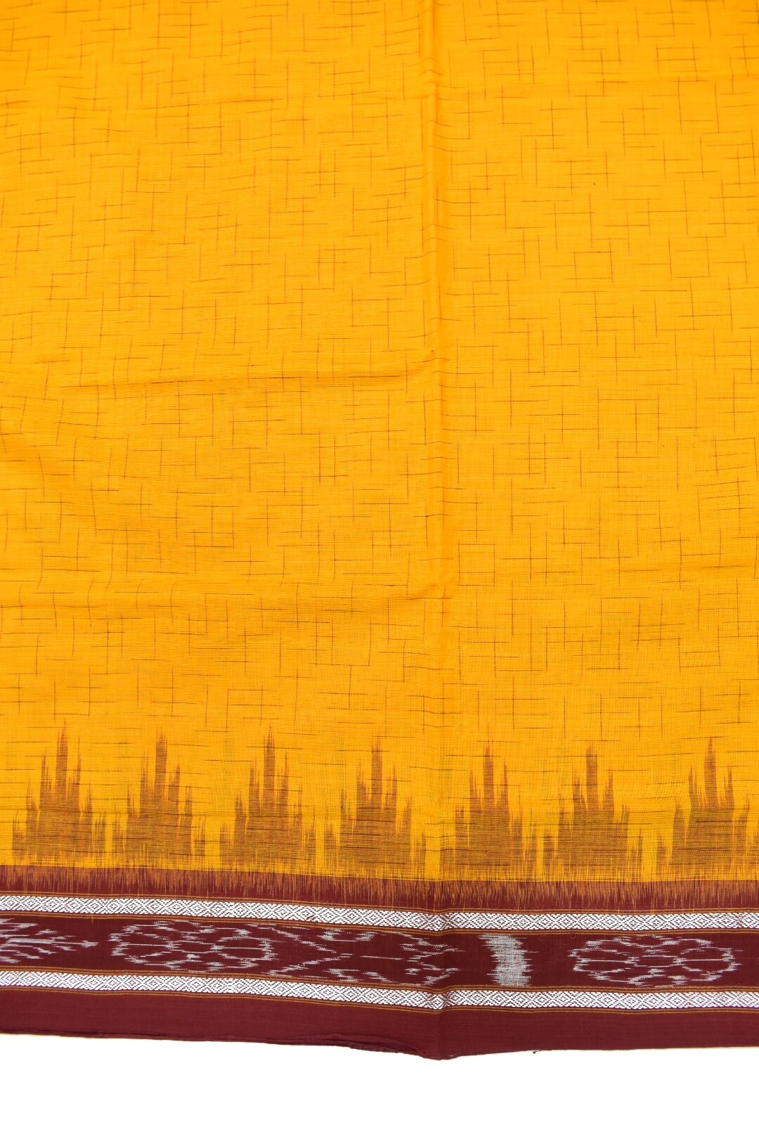 Yellow Colour Sambalpuri Handloom Cotton Saree - Image 4
