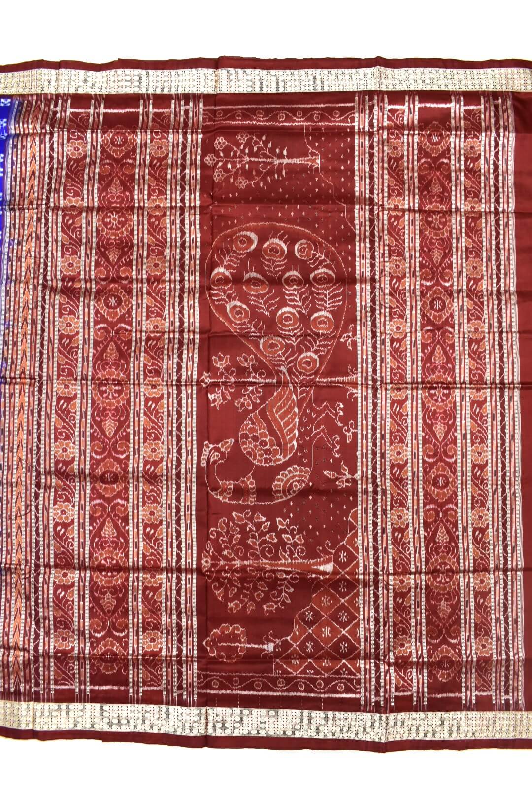 Blue Colour Pasapali Design Sambalpuri Handloom Bandha Silk Saree ...