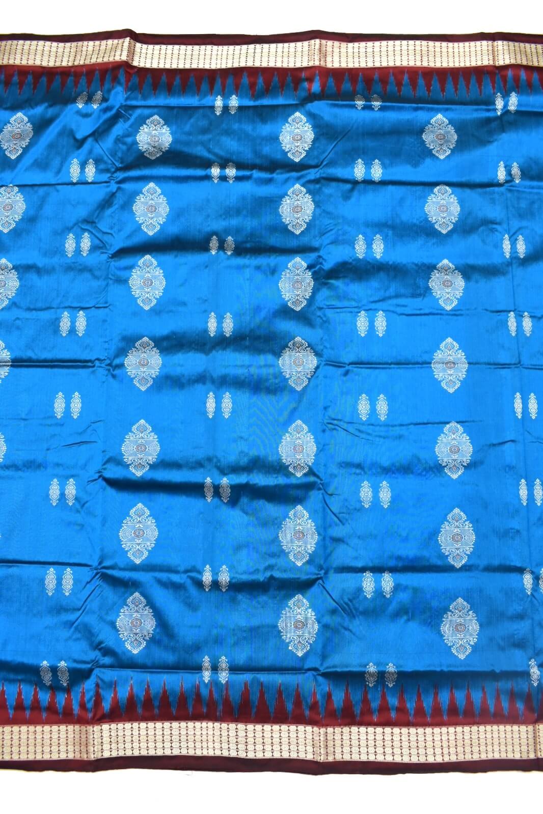 German Colour Sambalpuri Handloom Bomkai Silk Saree
