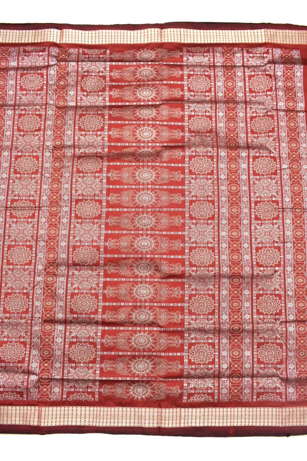 German Colour Sambalpuri Handloom Bomkai Silk Saree - Image 2