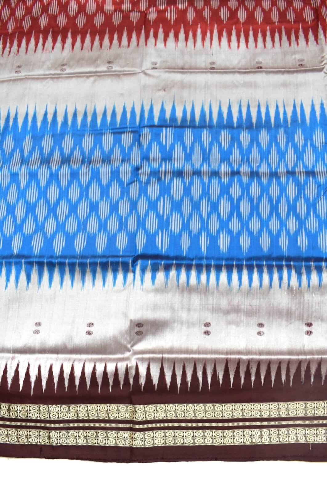 Multi Colour Sambalpuri Handloom Bomkai Silk Saree - Image 4
