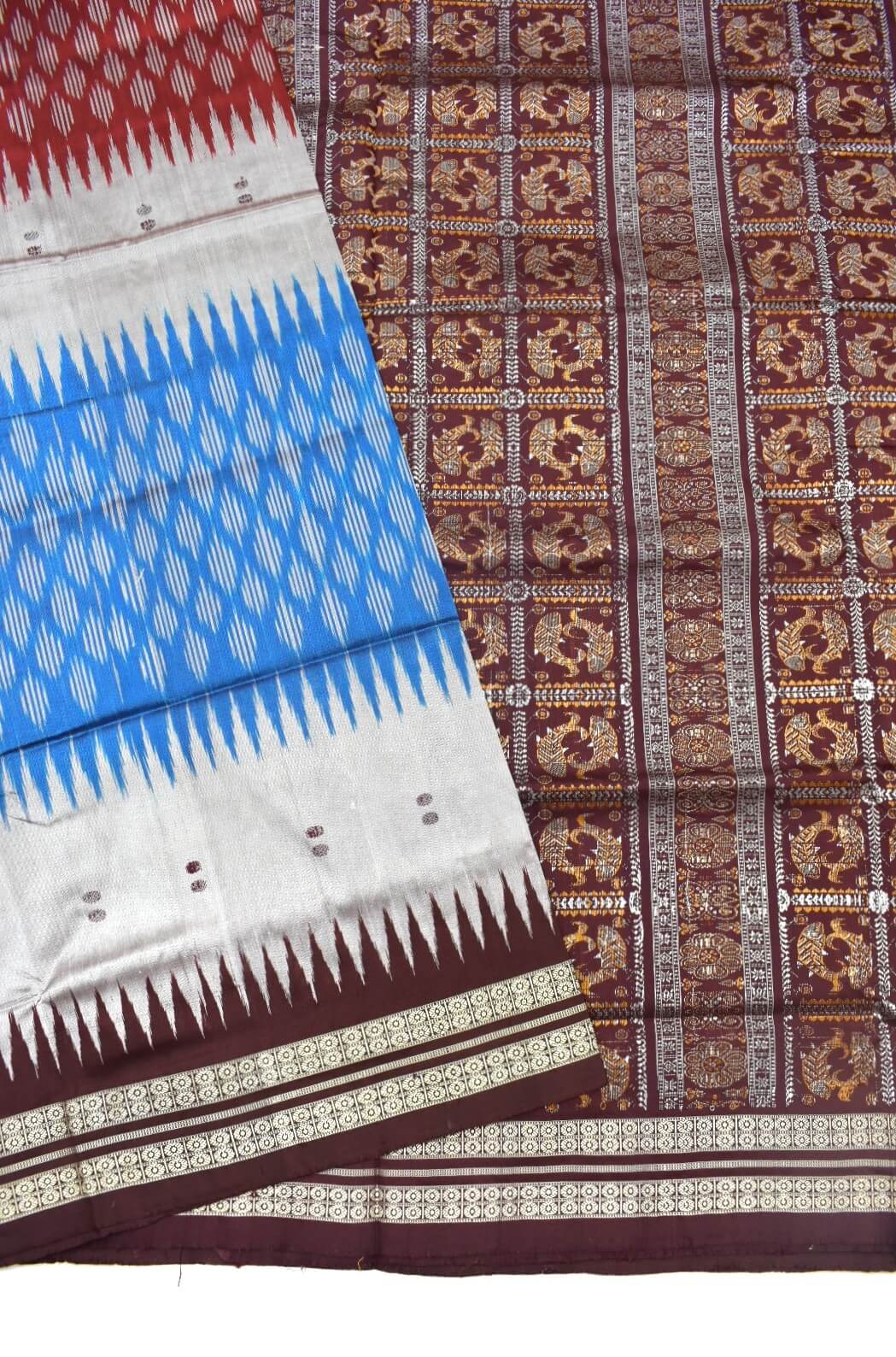 Multi Colour Sambalpuri Handloom Bomkai Silk Saree - Image 3