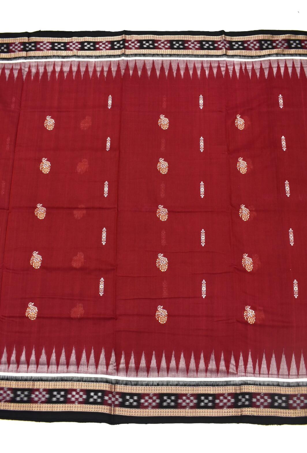 Red Colour Sambalpuri Handloom Cotton Bomkai Saree