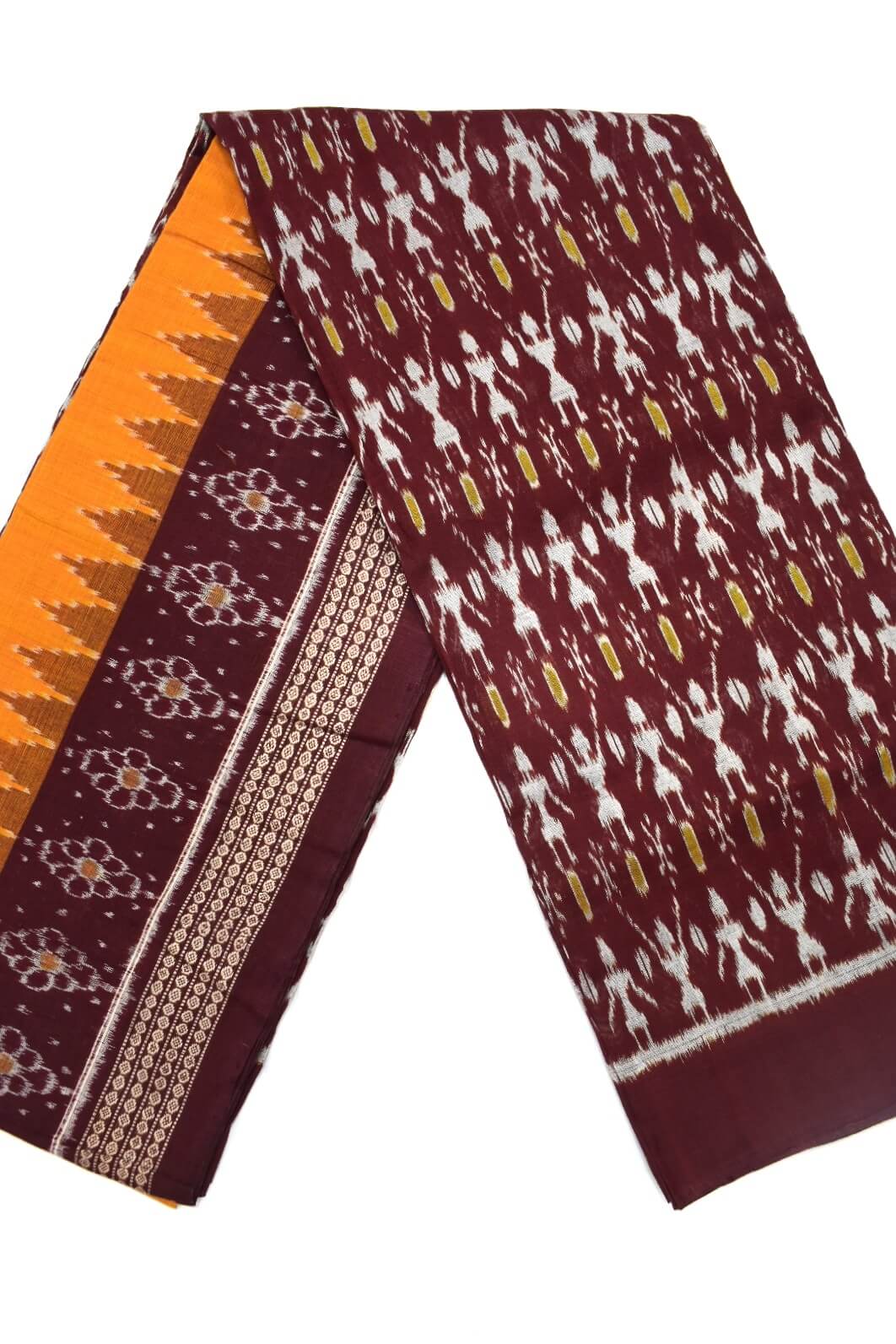 handloom cotton dress materials online Pochampally Ikkat Silk Mix Unstitched Ethnic Dress Materials -CKSMDM00026