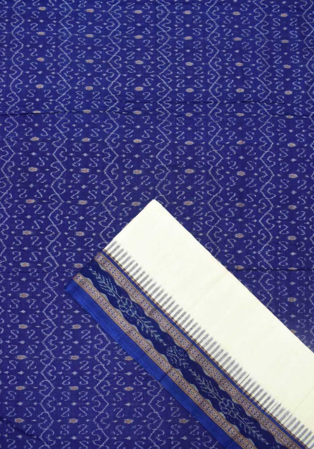 Blue Colour Sambalpuri Handloom Cotton Dress Material