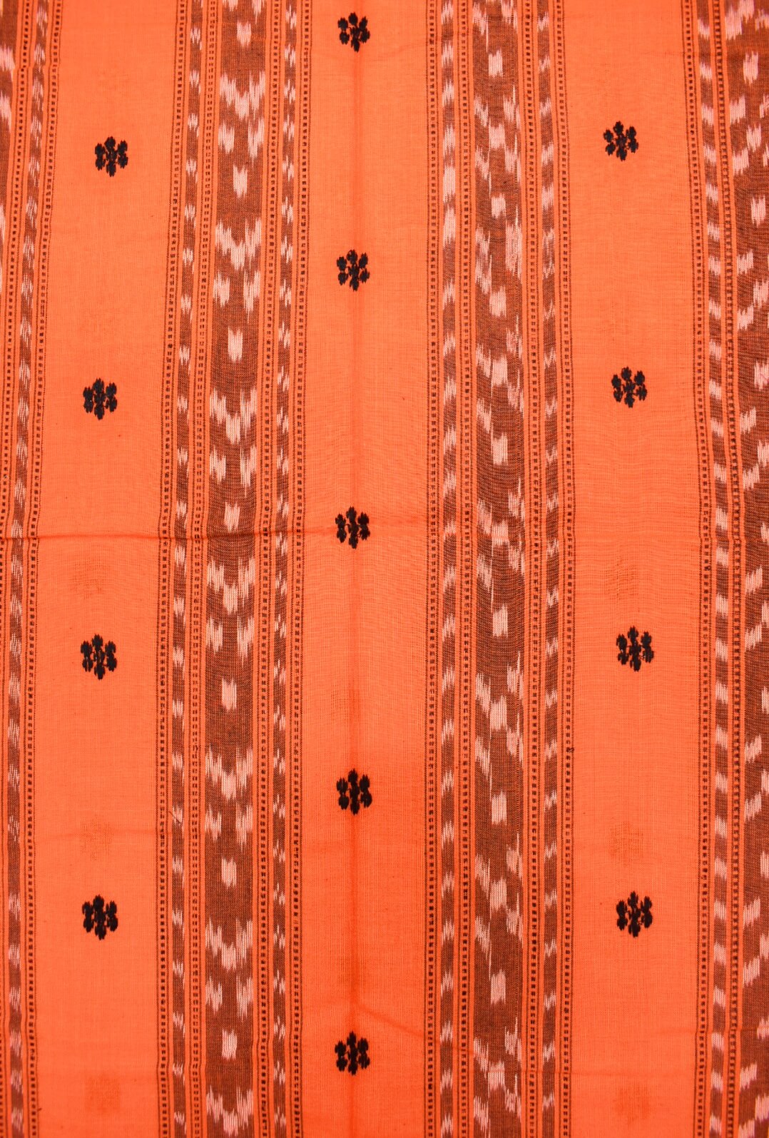 Orange Colour Sambalpuri Handloom Cotton Bomkai Dress Material - Image 3