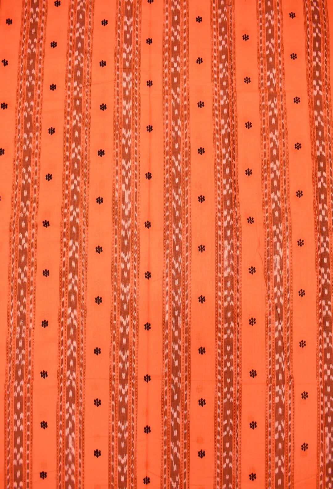 Orange Colour Sambalpuri Handloom Cotton Bomkai Dress Material - Image 4