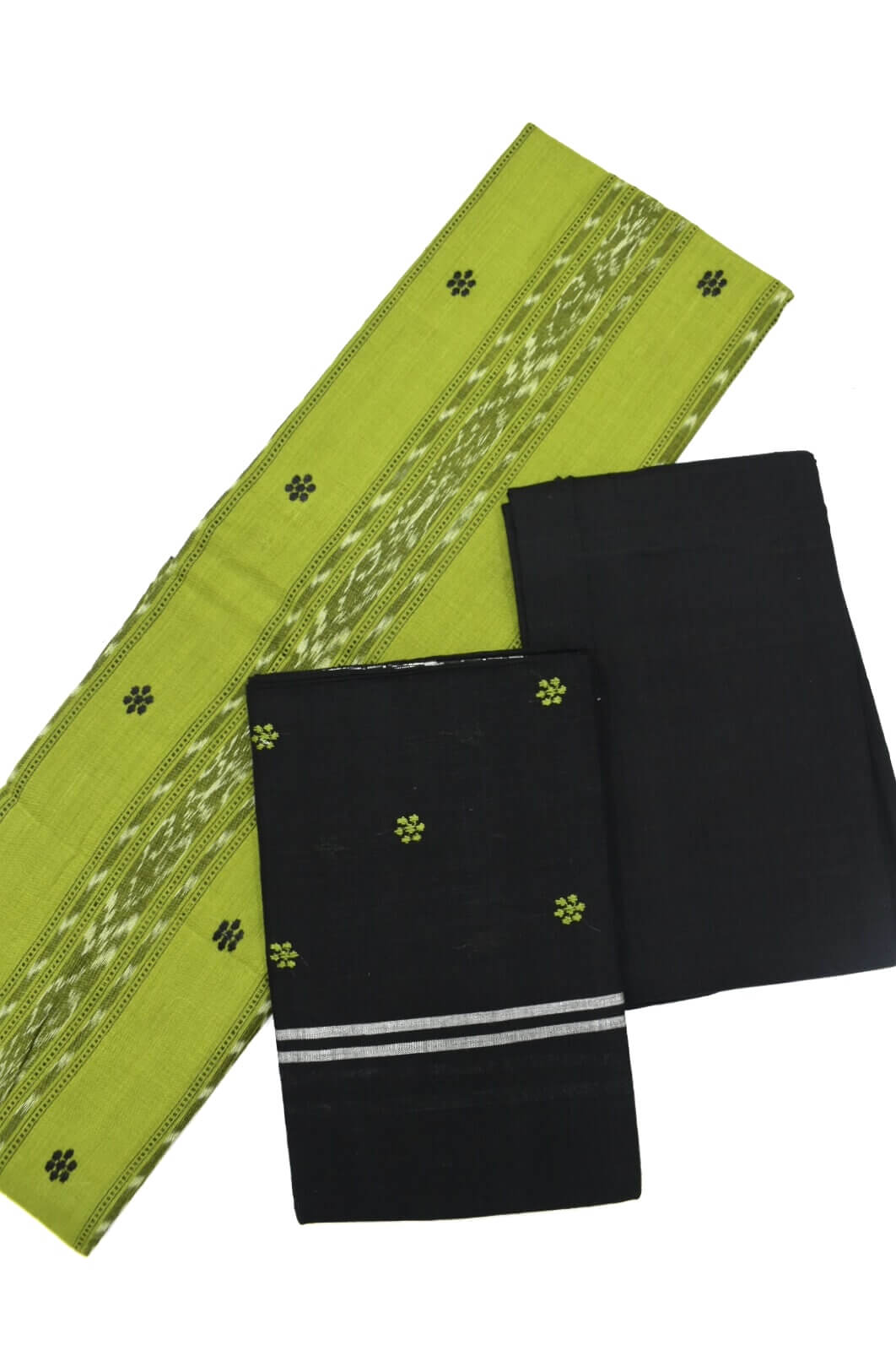 Mahendi Colour Sambalpuri Handloom Cotton Bomkai Dress Material
