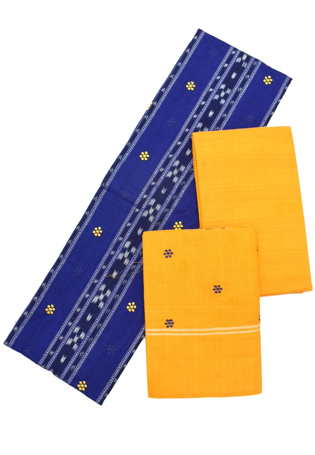 Blue Colour Sambalpuri Handloom Cotton Bomkai Dress Material