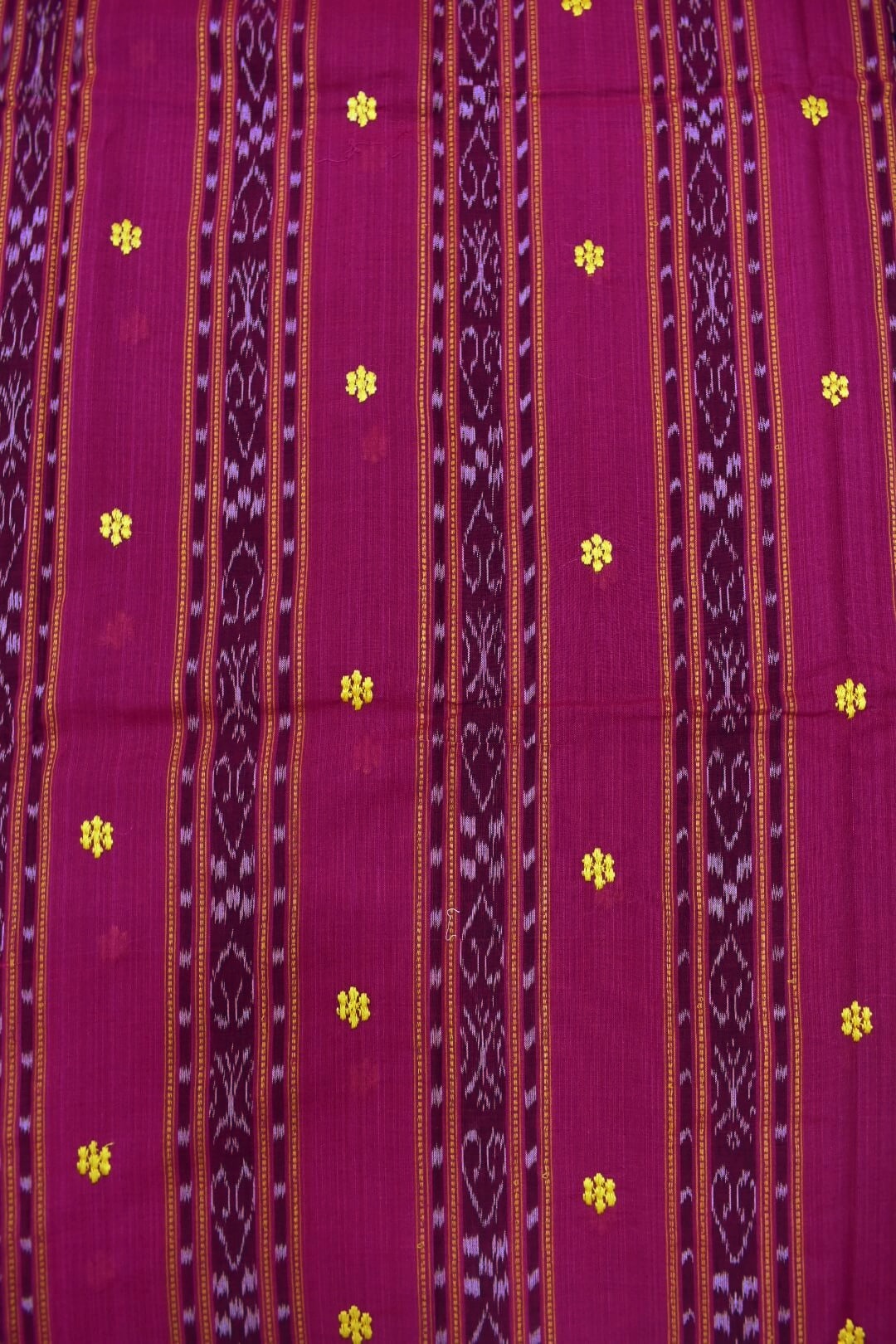 HotPink Colour Sambalpuri Handloom Cotton Bomkai Dress Material - Image 4