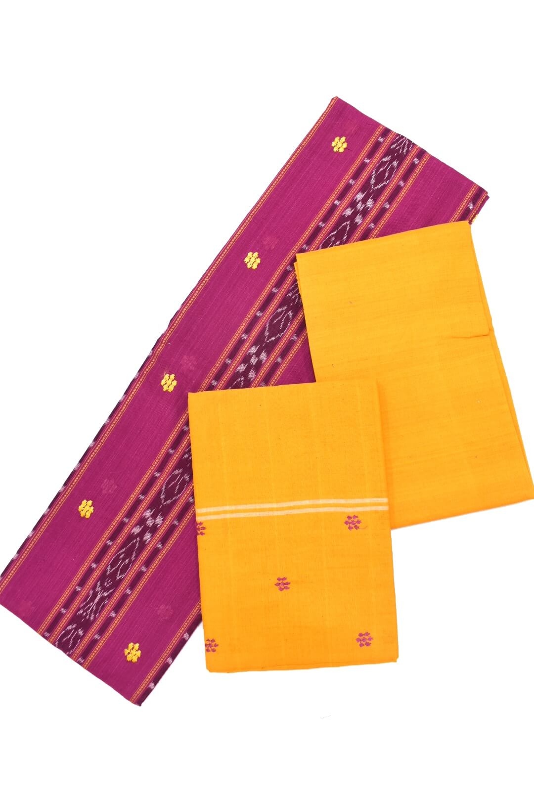 HotPink Colour Sambalpuri Handloom Cotton Bomkai Dress Material