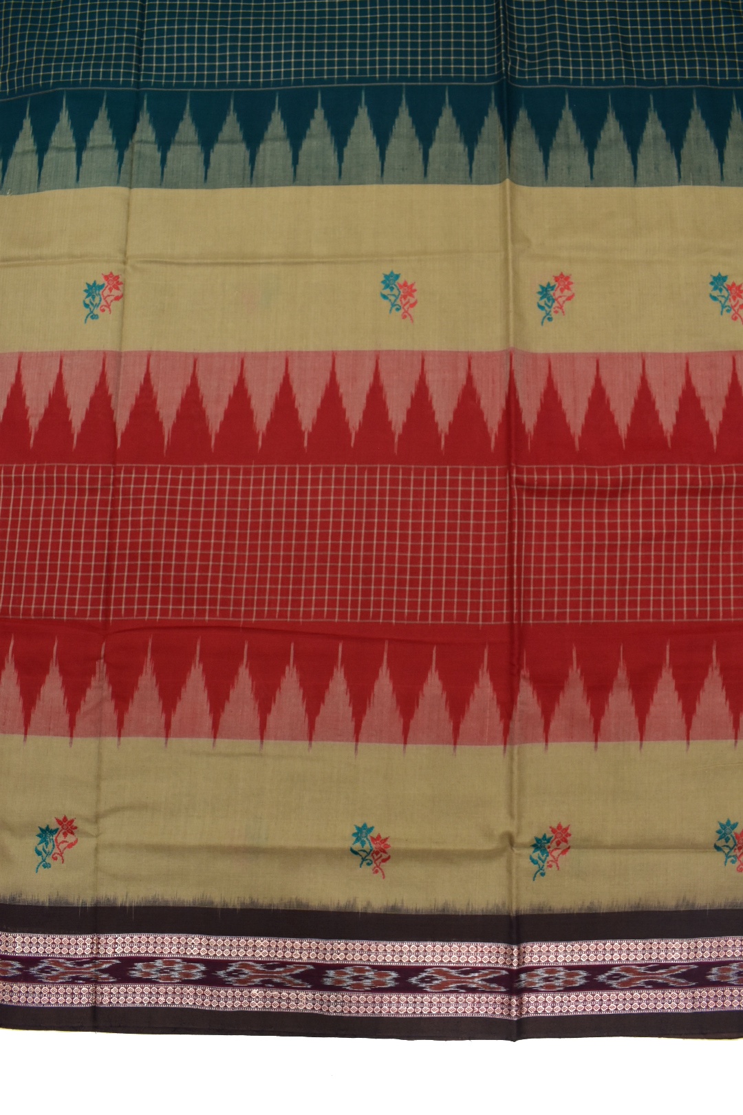 Multi Colour Sambalpuri Handloom Cotton Bomkai Saree - Image 4