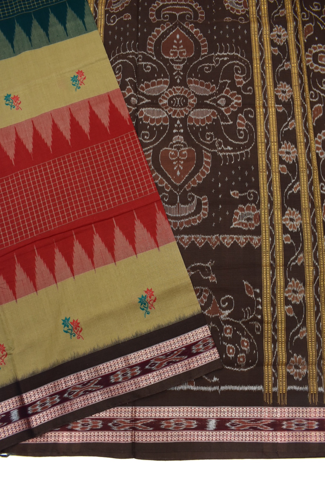 Multi Colour Sambalpuri Handloom Cotton Bomkai Saree - Image 3