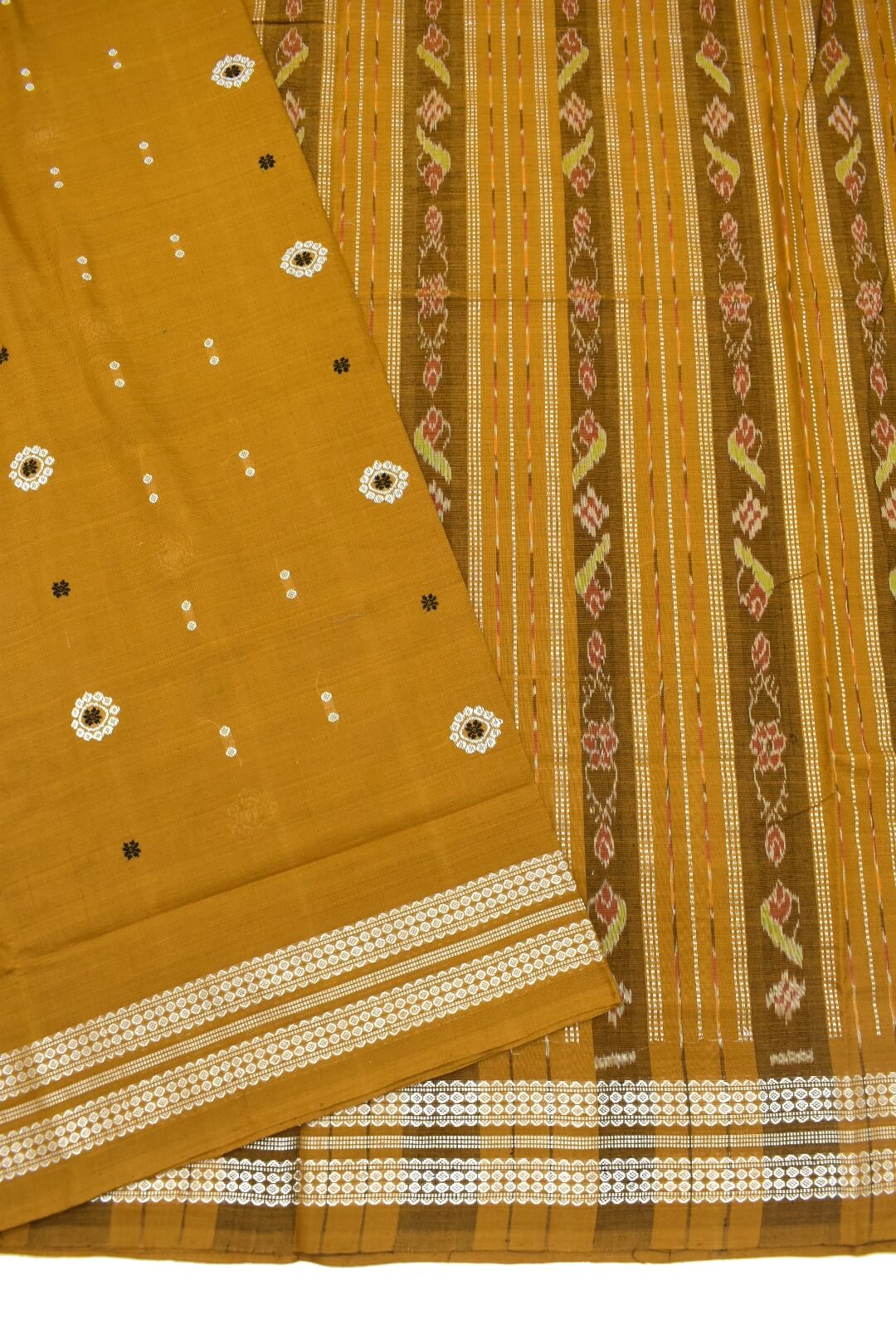 Mahendi Colour Sambalpuri Handloom cotton Saree - Image 3
