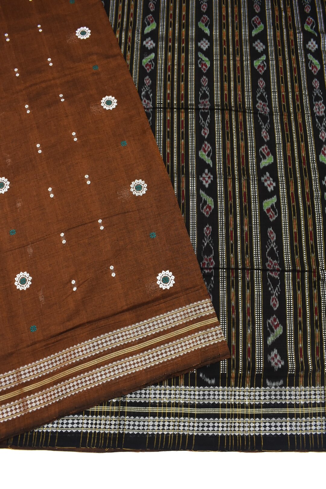 Brown Colour Sambalpuri Handloom cotton Saree - Image 3