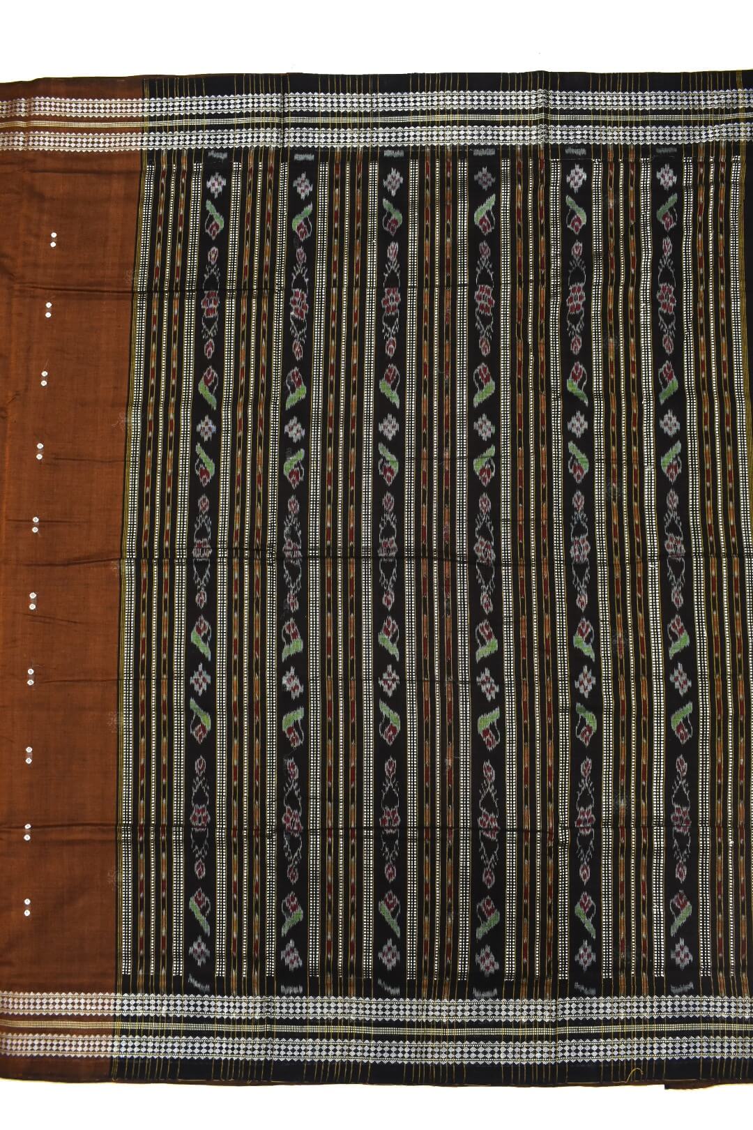 Brown Colour Sambalpuri Handloom cotton Saree - Image 2