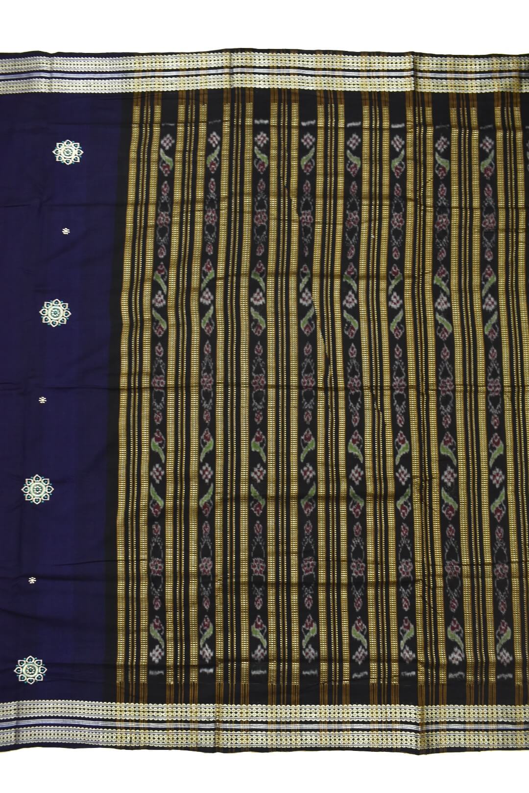 Blue Colour Sambalpuri Handloom Cotton Saree - Image 2