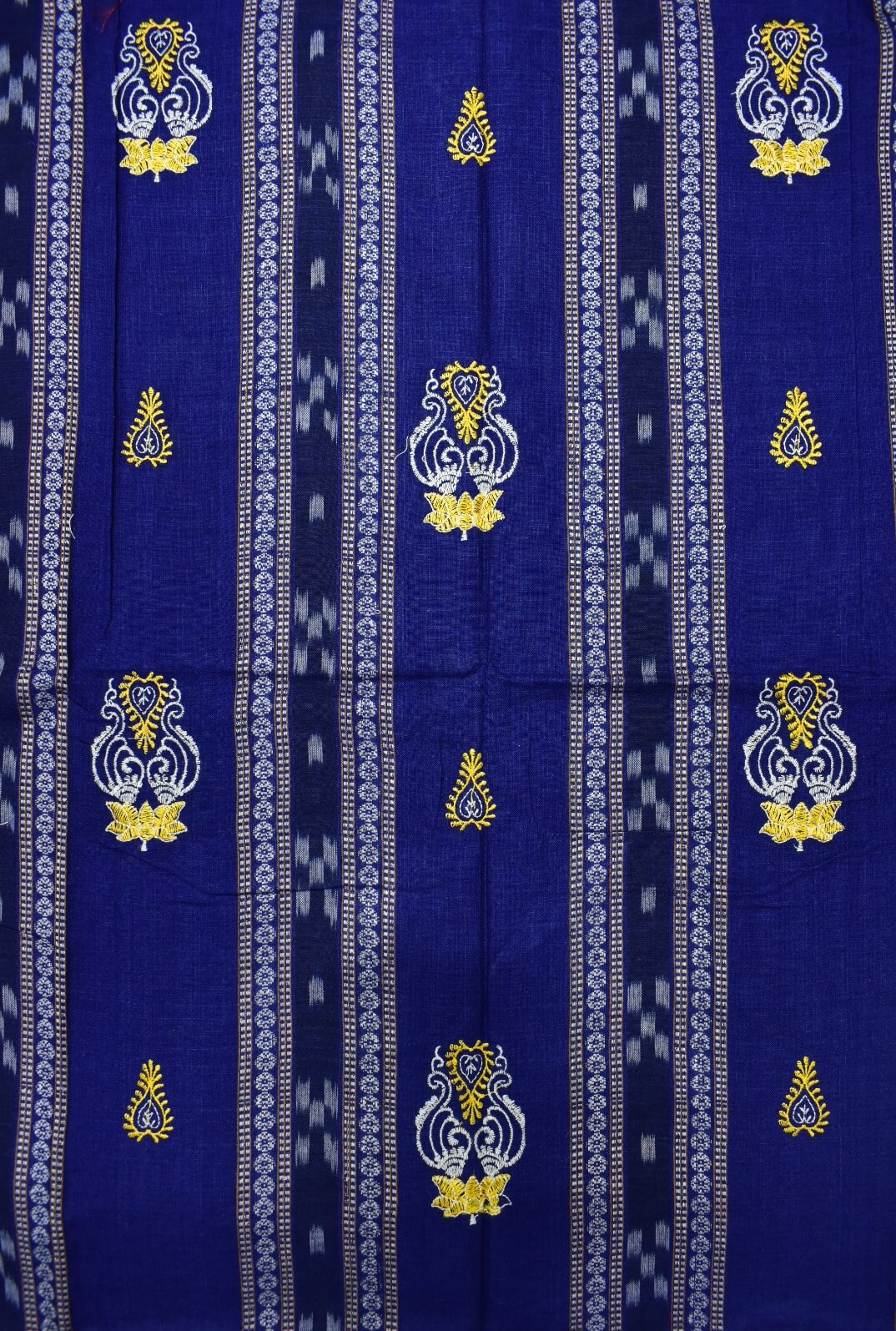 Blue Colour Sambalpuri Handloom Cotton Bomkai Dress Material - Image 4