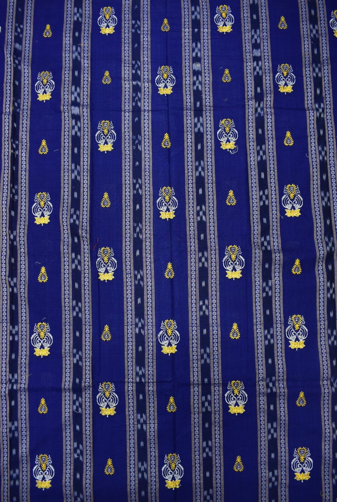 Blue Colour Sambalpuri Handloom Cotton Bomkai Dress Material - Image 3