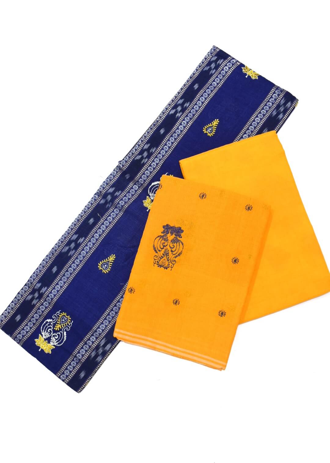 Blue Colour Sambalpuri Handloom Cotton Bomkai Dress Material