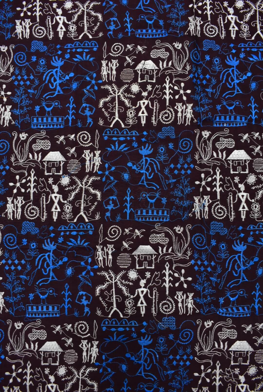 Coffe Colour Sambalpuri Handloom Cotton Bomkai Dress Material - Image 4