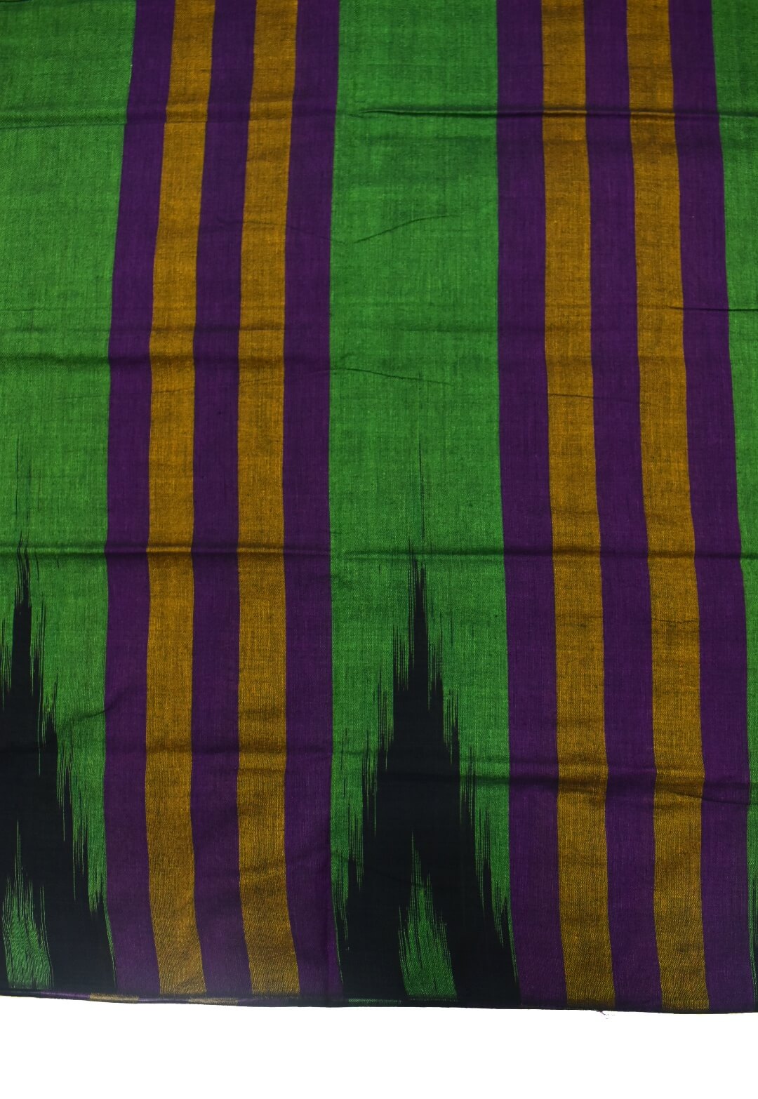 Green Colour Sambalpuri Handloom Cotton Saree - Image 4