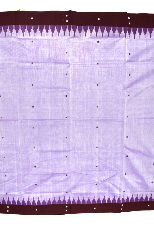 Lavender Colour Sambalpuri Handloom Bandha Cotton Saree