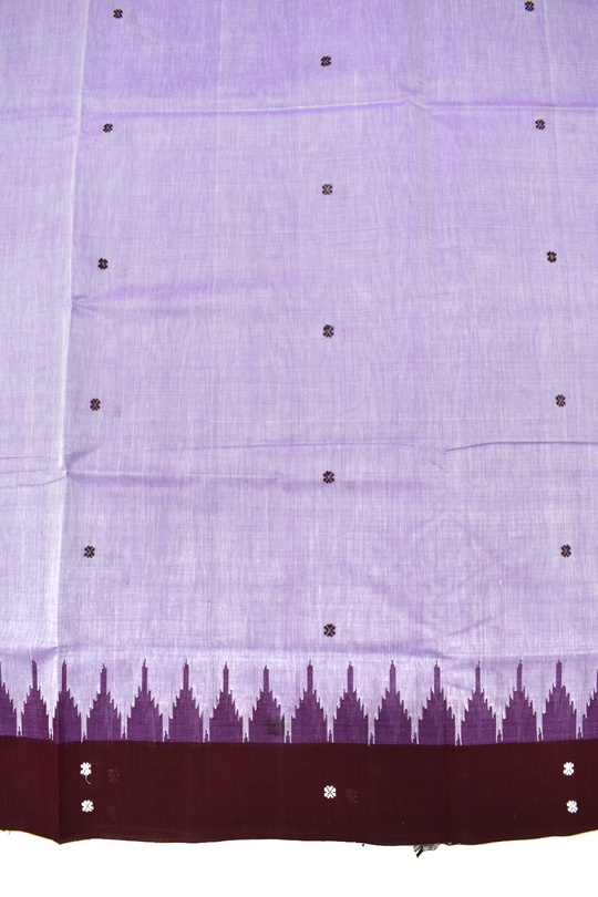 Lavender Colour Sambalpuri Handloom Bandha Cotton Saree - Image 2