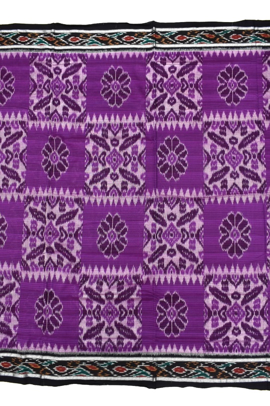 Violet Colour Sambalpuri Handloom Cotton Saree