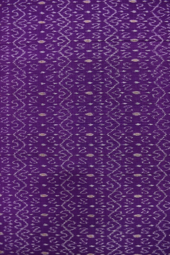Violet Colour Sambalpuri Handloom Cotton Dress Material - Image 4