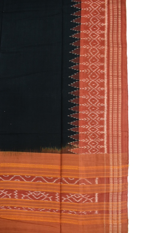 Navy blue red handloom cotton sambalpuri saree – GoCoop