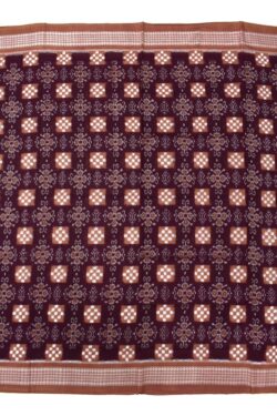 Maroon Colour Pasapali Design Sambalpuri Handloom Cotton Saree