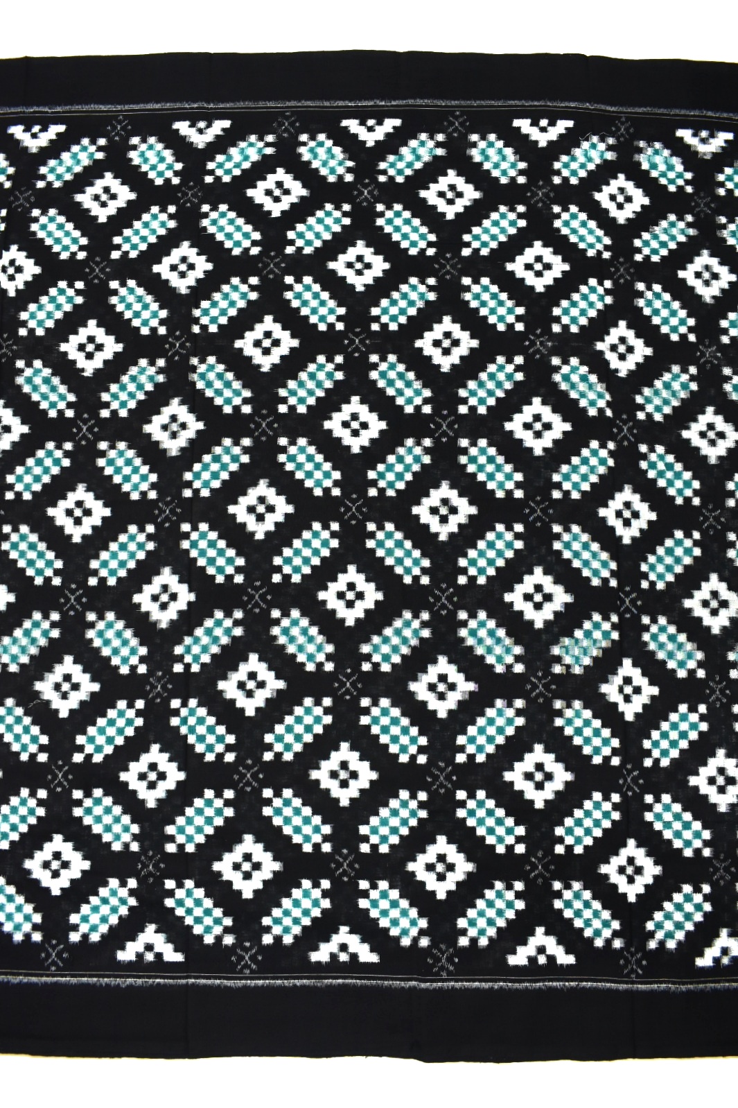 Black Colour Pasapali Design Sambalpuri Handloom Cotton Dress Material - Image 5