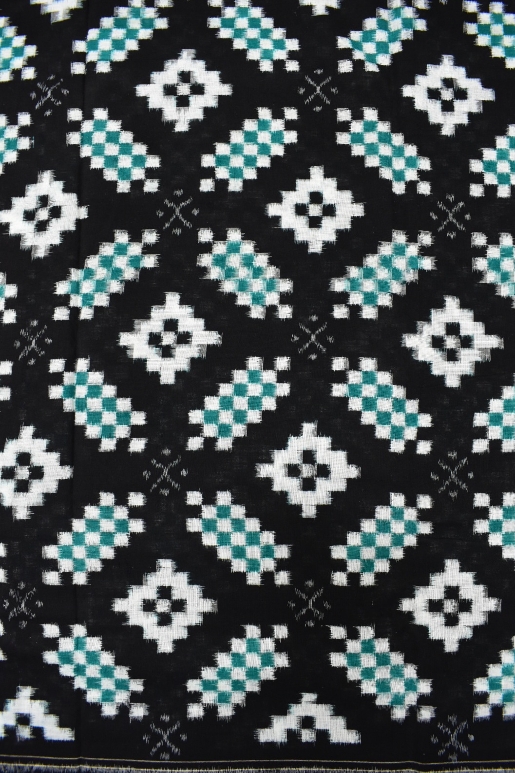 Black Colour Pasapali Design Sambalpuri Handloom Cotton Dress Material - Image 4