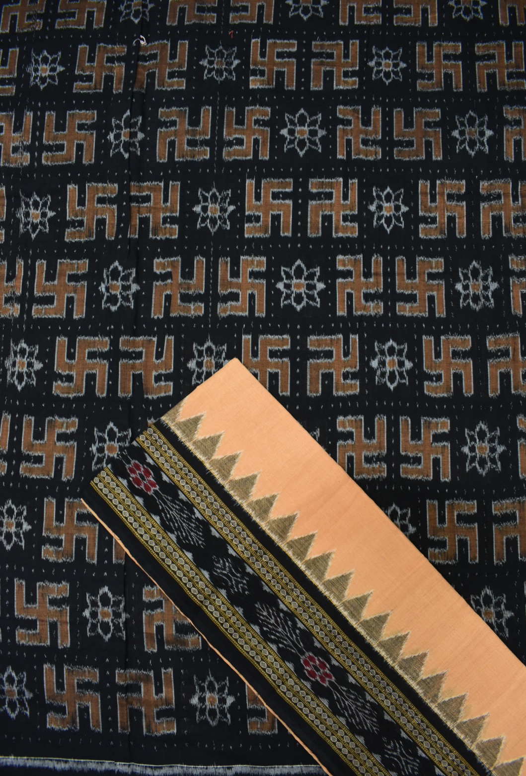 Black Colour Sambalpuri Handloom Cotton Dress Material