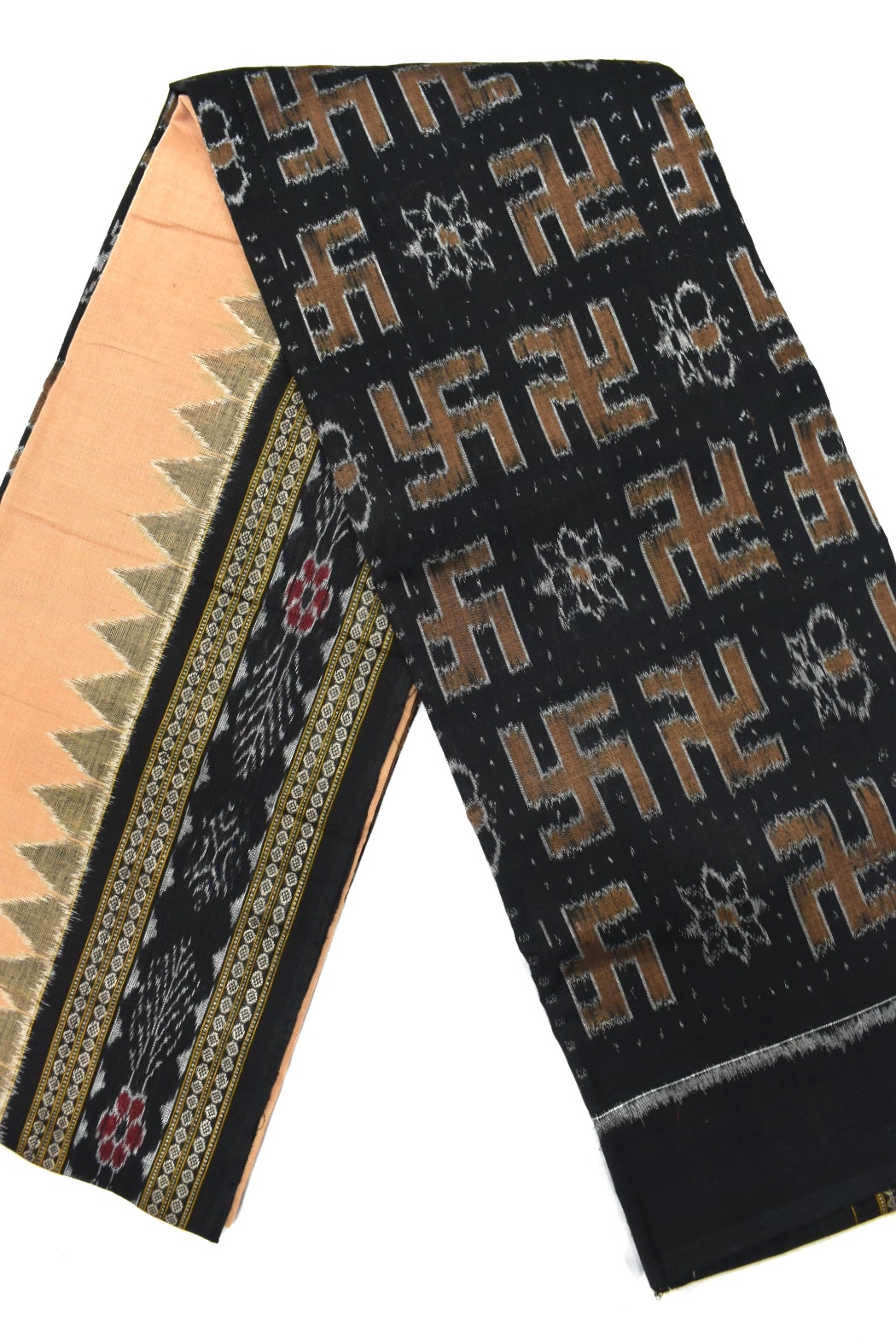Black Colour Sambalpuri Handloom Cotton Dress Material - Image 2
