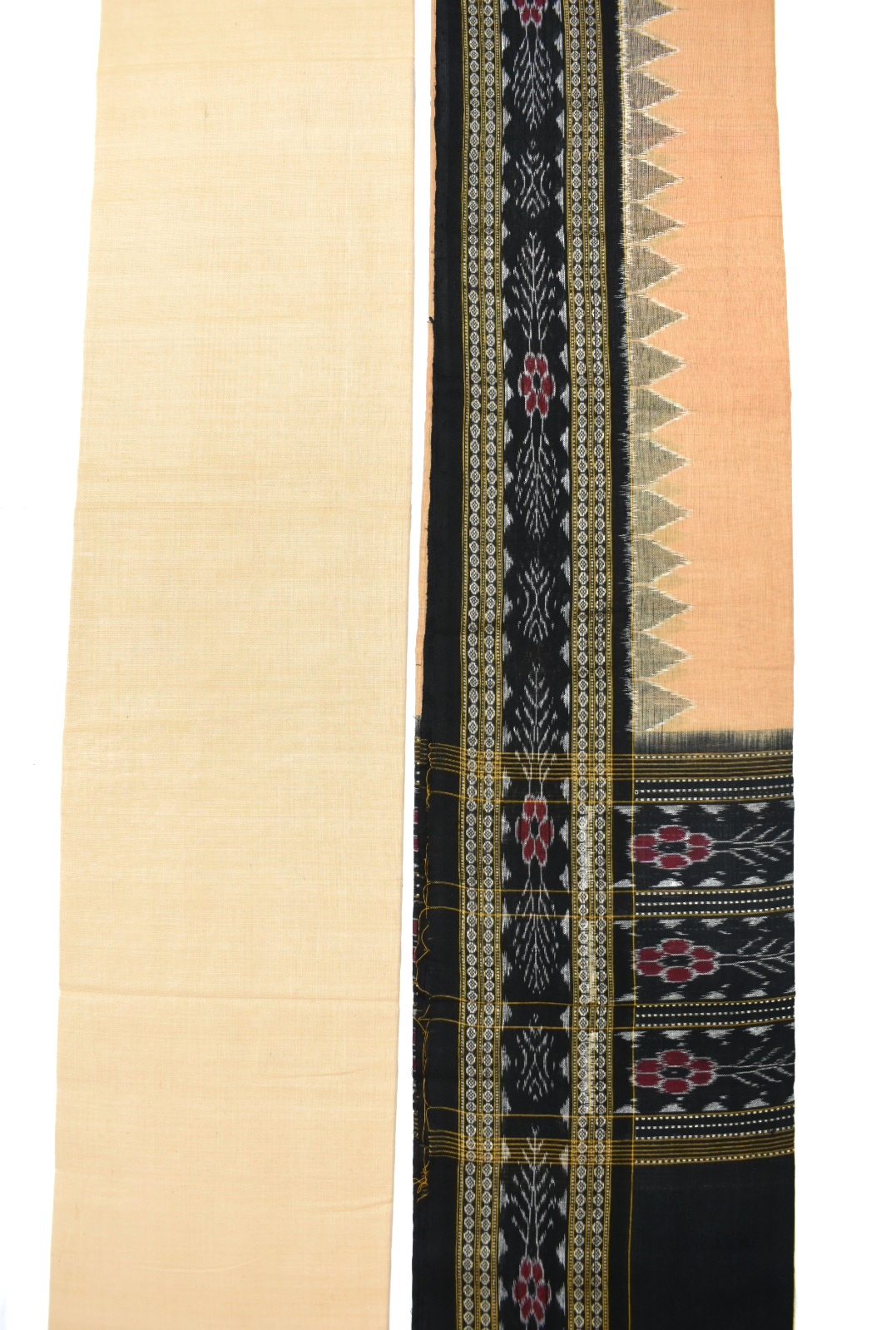 Black Colour Sambalpuri Handloom Cotton Dress Material - Image 3