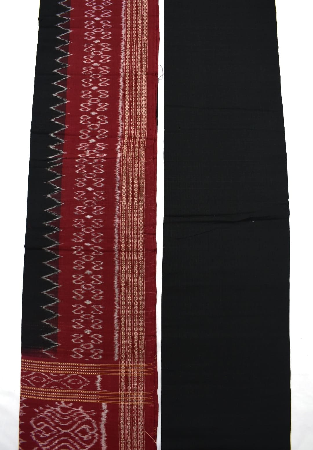 Maroon Colour Sambalpuri Handloom Cotton Dress Material - Image 3