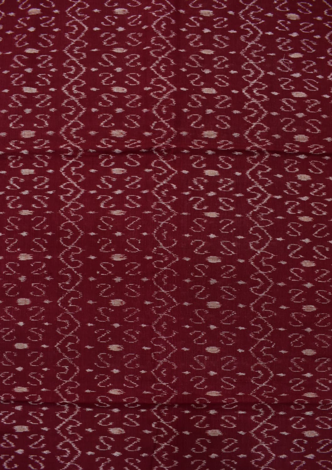 Maroon Colour Sambalpuri Handloom Cotton Dress Material - Image 4