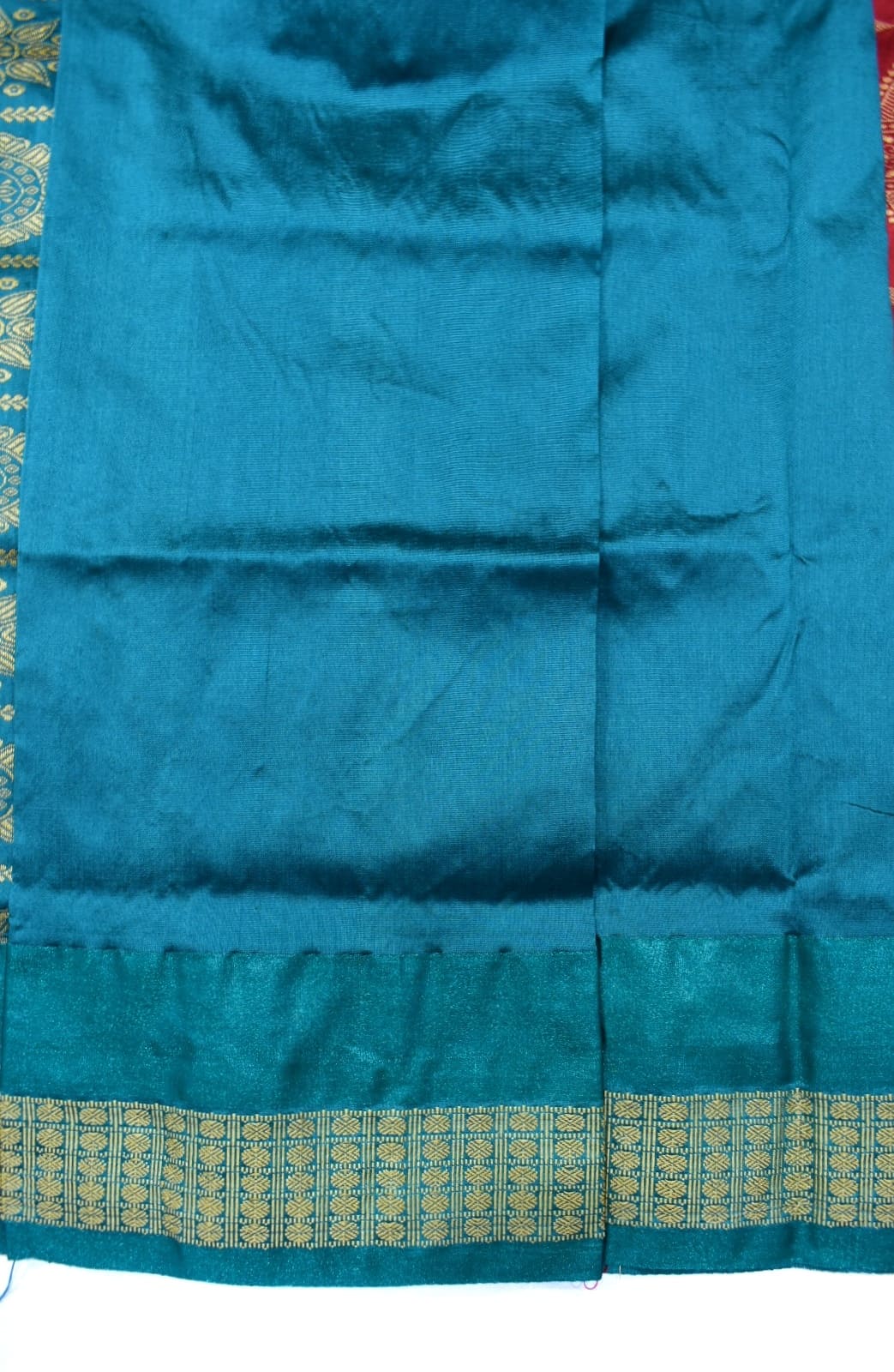 Red Colour Sambalpuri Handloom Bomkai Mix Silk Saree. - Image 5