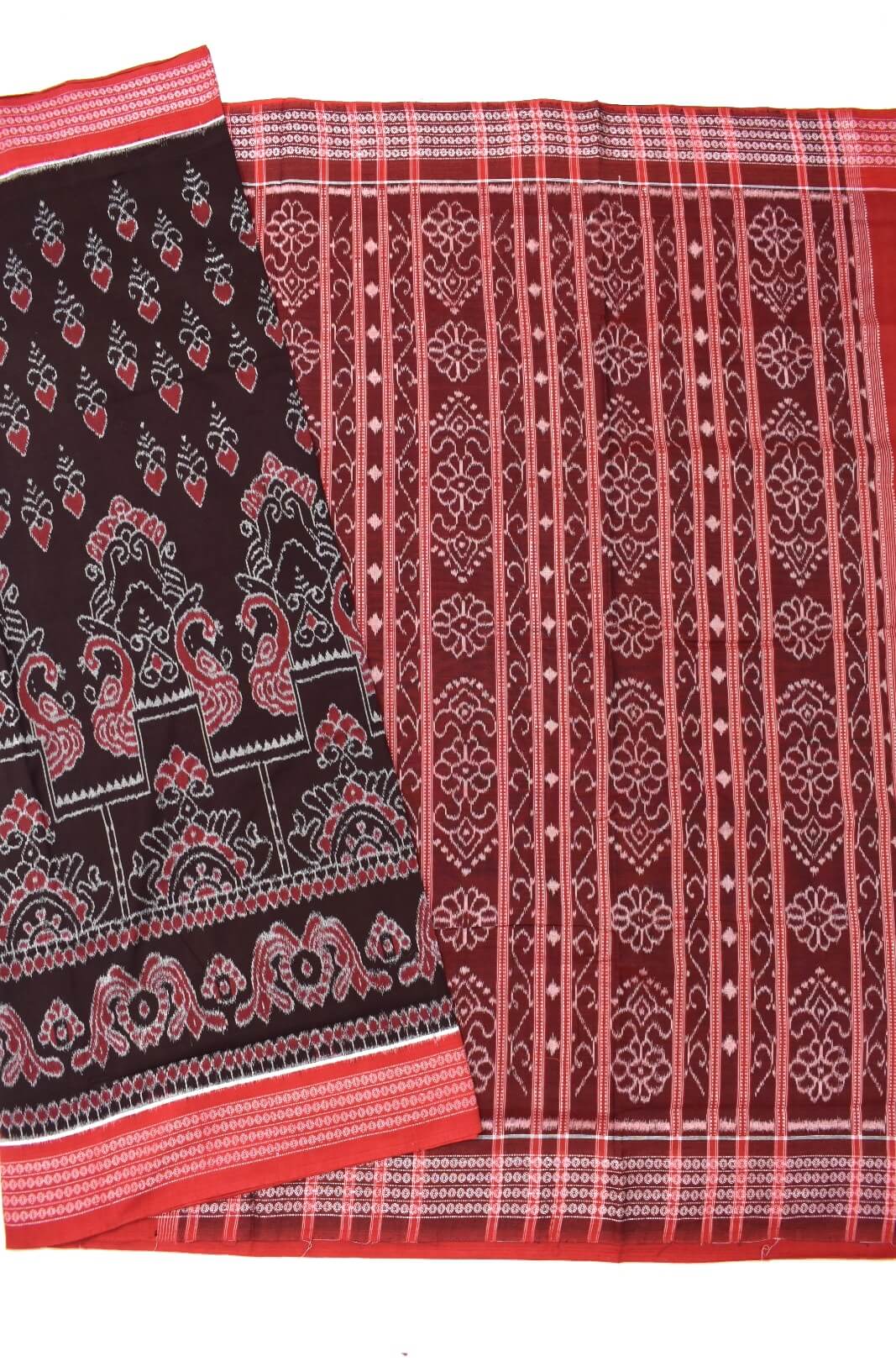 Coffe Colour Sambalpuri Handloom Cotton Bandha Saree - Sambalpuri ...