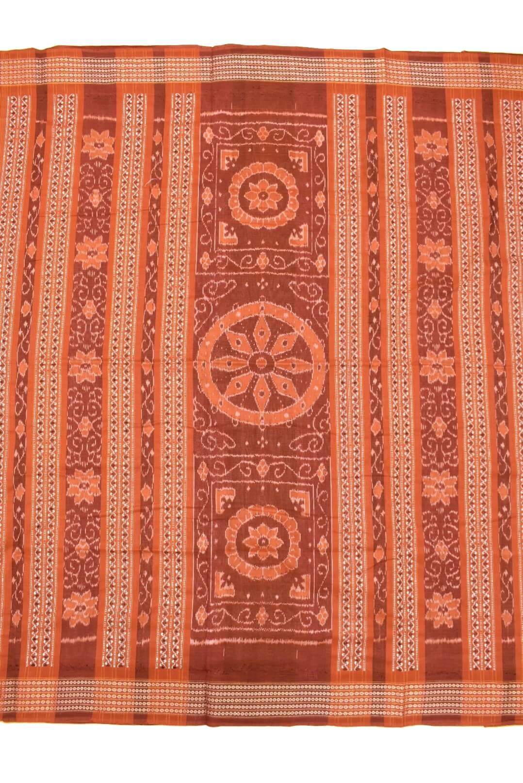 Peach Colour Sambalpuri Handloom Cotton Bomkai Saree - Image 2