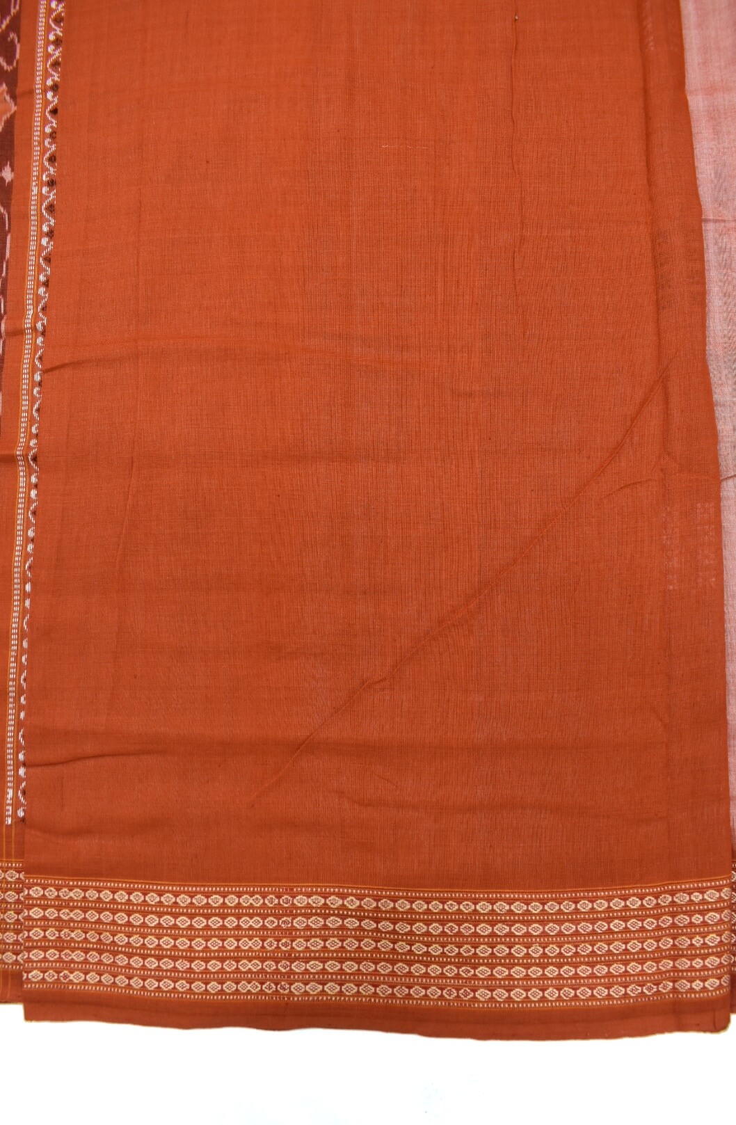 Peach Colour Sambalpuri Handloom Cotton Bomkai Saree - Image 5