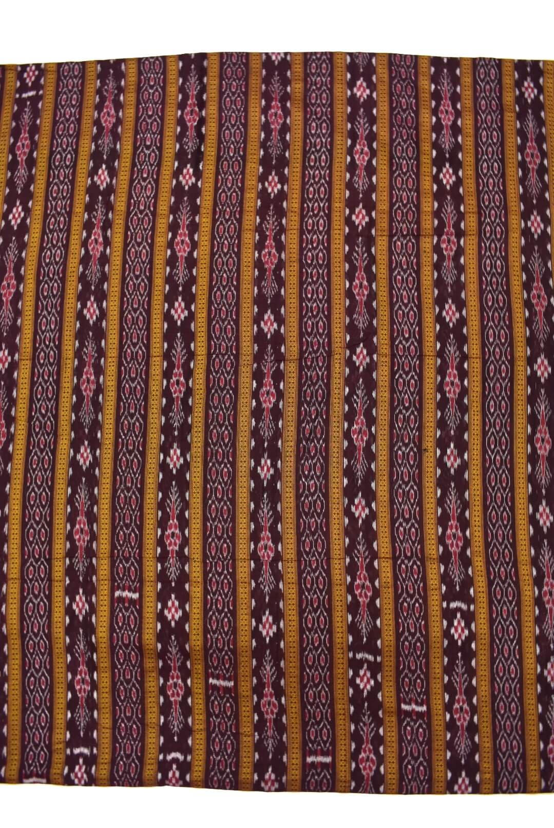 Coffe Colour Sambalpuri Handloom Cotton Fabrics - Image 3